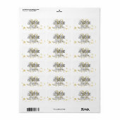 Adres 30e Verjaardag Gouden Folie Glitter Lights Etiket (Full Sheet)