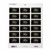 Adres 40th Birthday Gold Foil Confetti Etiket (Full Sheet)