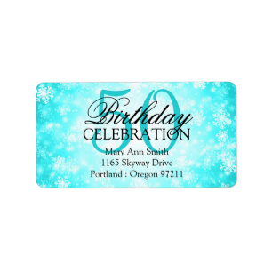 Adres 50th Turquoise Winter Wonderland Etiket