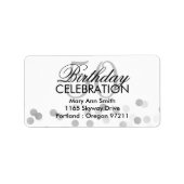 Adres 50th Verjaardag Zilveren Folie Glitter Light Etiket (Voorkant)