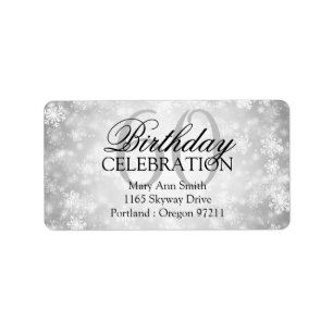 Adres 60th Zilveren Winter Wonderland Etiket