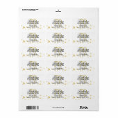 Adres 70th Verjaardag Gouden Folie Glitter Lights Etiket (Full Sheet)