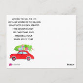 Adres Aankondiging auto met kerstboom Briefkaart (Achterkant)