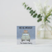 Adres Aankondiging Fiat 500 met Kerstverlichting (Staand voorkant)