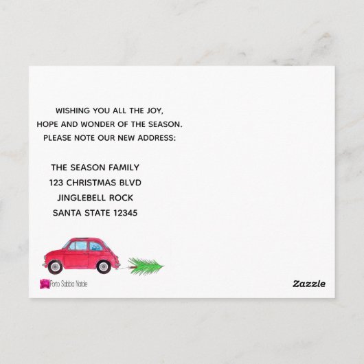 Adres Aankondiging kantoor 500 kerstboom Briefkaart (Achterkant)