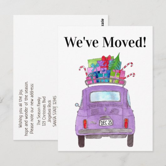 Adres Aankondiging kantoor 500 kerstcadeaus Briefkaart (Voorkant / Achterkant)