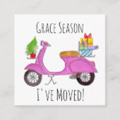 Adres Aankondiging, kerstscooter en geschenken Informatiekaartje (Voorkant)