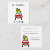 Adres Aankondiging, kerstwagen en geschenken Informatiekaartje (Voorkant / Achterkant)