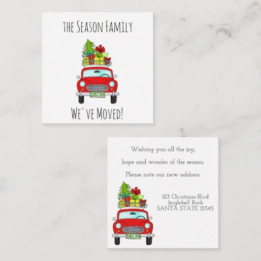 Adres Aankondiging, kerstwagen en geschenken Informatiekaartje (Voorkant / Achterkant)
