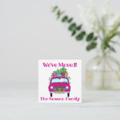 Adres Aankondiging Paarse kerstcadeaus voor auto's (Staand voorkant)