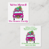 Adres Aankondiging Paarse kerstcadeaus voor auto's (Voorkant / Achterkant)