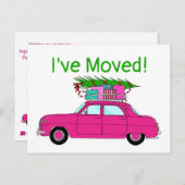 Adres Aankondiging Paarse kerstcadeaus voor auto's Briefkaart (Voorkant / Achterkant)