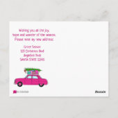 Adres Aankondiging Paarse kerstcadeaus voor auto's Briefkaart (Achterkant)