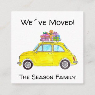 Adres Aankondiging Retro Fiat 500 Kerstmis