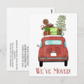 Adres Aankondiging Rode auto met cadeaus Briefkaart (Voorkant / Achterkant)