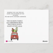 Adres Aankondiging Rode auto met cadeaus Briefkaart (Achterkant)