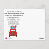Adres Aankondiging Rode Auto met Kerstcadeaus Briefkaart (Achterkant)