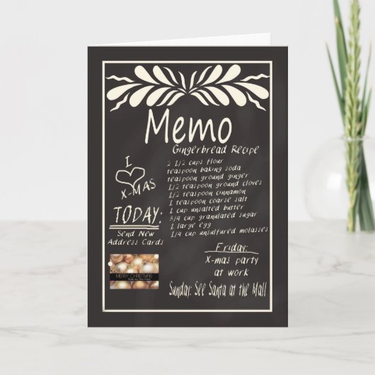 Adres Aankondiging X-mas memo board Chalkboard (Voorkant)