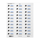 Adres afstudeerder Pet Black en Blue Afstuderen Etiket (Full Sheet)