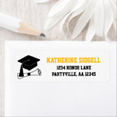 Adres afstudeerder Pet Black en Gold Afstuderen Etiket (Insitu)