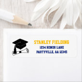 Adres afstudeerder Pet Navy and Gold Afstuderen Etiket (Insitu)