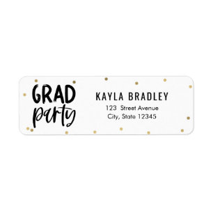 Adres Afstuderen Kool Party EDITABLE COLOR Etiket