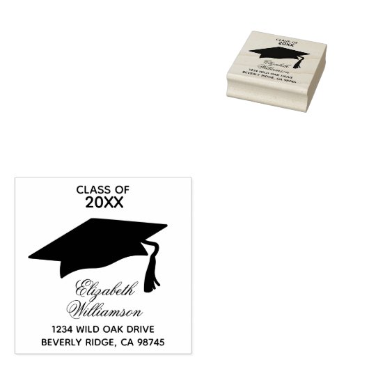 Adres afstuderen retourneren rubberstempel (Gestempeld)