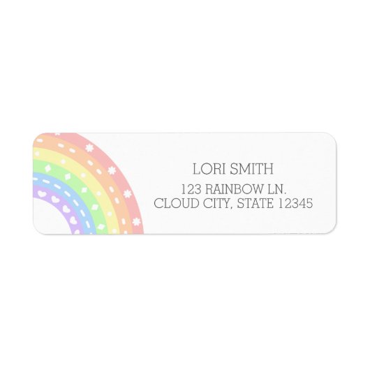 Adres afzender pastel Rainbow Return Label (Voorkant)