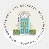 Adres Aqua door Holiday Return Ronde Sticker (Voorkant)