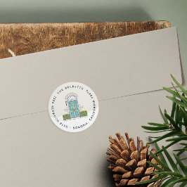 Adres Aqua door Holiday Return Ronde Sticker