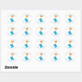 Adres Baby shower Koekjesmonster Ronde Sticker (Vel)