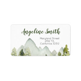Adres Baby shower Pine Trees Mountain Etiket