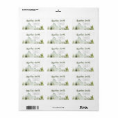 Adres Baby shower Pine Trees Mountain Etiket (Full Sheet)
