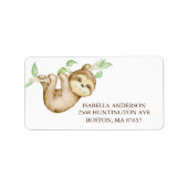 Adres Baby shower Sweet Sloth Etiket (Voorkant)