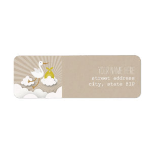Adres Baby shower winkel - Geel Etiket