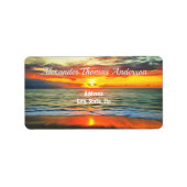 Adres Banderas Bay Sunset 1738 Etiket (Voorkant)