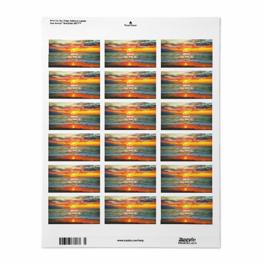 Adres Banderas Bay Sunset 1738 Etiket (Full Sheet)