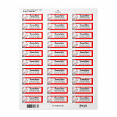 Adres Baseball Red en Black Etiket (Full Sheet)