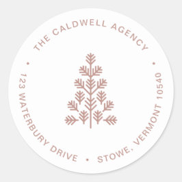 Adres bedrijfs bedrijfs-feestdag-Roos Ronde Sticker