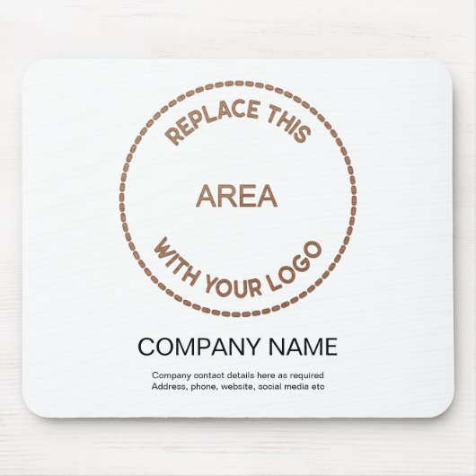 Adres bedrijfsnaam: wit muismat (Voorkant)