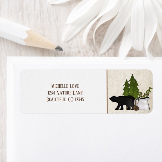 Adres Beer Rustic Mountain Country Silhouette Etiket (Insitu)