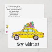 Adres bekendmaking gele kerstcadeautjes briefkaart (Voorkant / Achterkant)