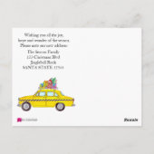 Adres bekendmaking gele kerstcadeautjes briefkaart (Achterkant)