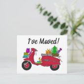 Adres bekendmaking Klassieke kerstscooter Briefkaart (Staand voorkant)