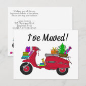 Adres bekendmaking Klassieke kerstscooter Briefkaart (Voorkant / Achterkant)