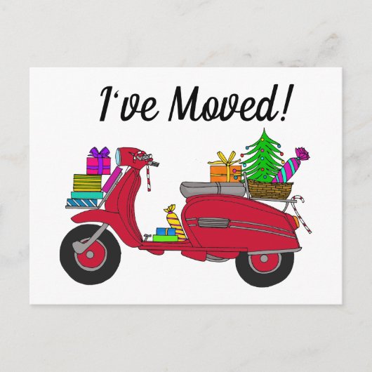 Adres bekendmaking Klassieke kerstscooter Briefkaart (Voorkant)