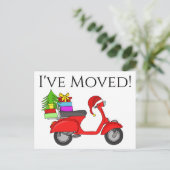 Adres bekendmaking Klassieke kerstscooter Briefkaart (Staand voorkant)