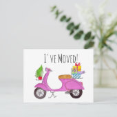 Adres bekendmaking Klassieke kerstscooter Briefkaart (Staand voorkant)