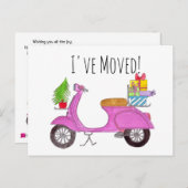 Adres bekendmaking Klassieke kerstscooter Briefkaart (Voorkant / Achterkant)