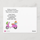 Adres bekendmaking Klassieke kerstscooter Briefkaart (Achterkant)